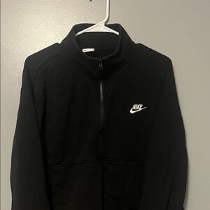 Nike Black Half-Zip Sweatshirt with White Swoosh